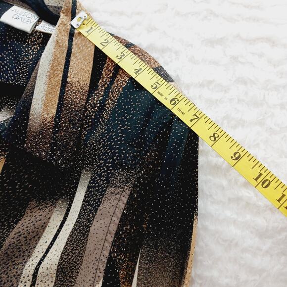 Blouse Size 14 Black Brown Beige Officewear Casual Professional Secretary Resort - Picture 10 of 16